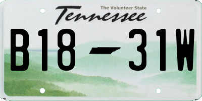 TN license plate B1831W