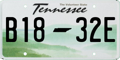 TN license plate B1832E