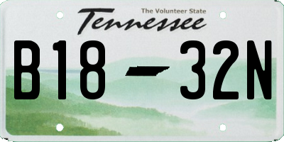 TN license plate B1832N