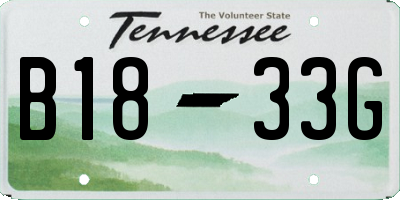 TN license plate B1833G