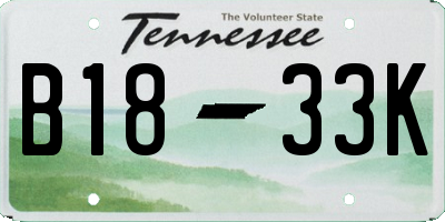 TN license plate B1833K