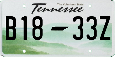 TN license plate B1833Z