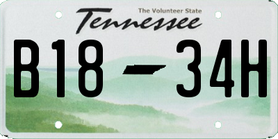 TN license plate B1834H