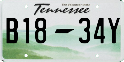 TN license plate B1834Y
