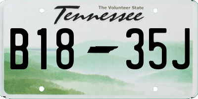 TN license plate B1835J