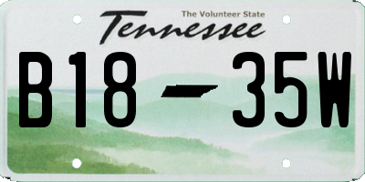 TN license plate B1835W