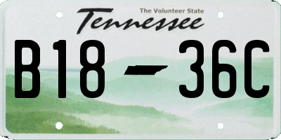 TN license plate B1836C