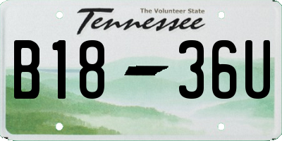 TN license plate B1836U