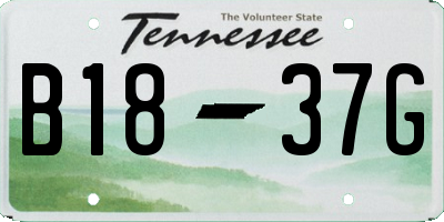 TN license plate B1837G