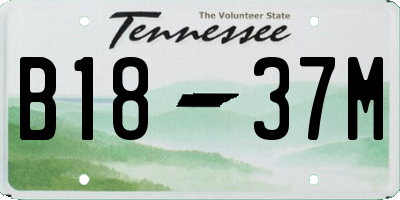 TN license plate B1837M