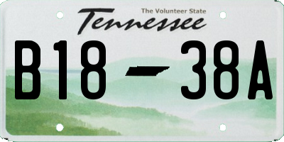 TN license plate B1838A