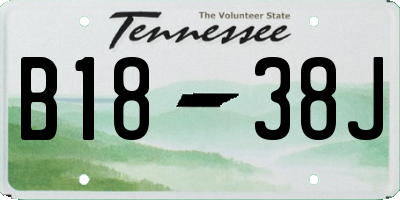 TN license plate B1838J