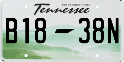 TN license plate B1838N