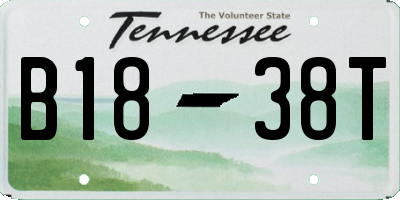 TN license plate B1838T