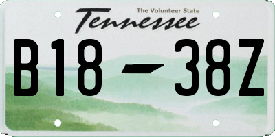 TN license plate B1838Z