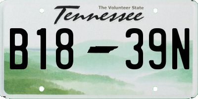 TN license plate B1839N