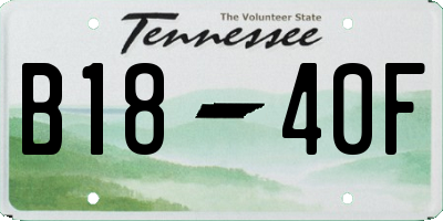 TN license plate B1840F