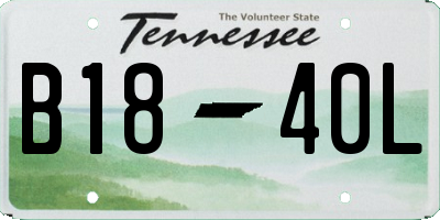 TN license plate B1840L