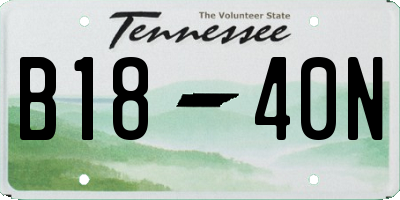 TN license plate B1840N