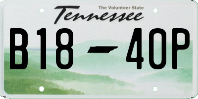 TN license plate B1840P