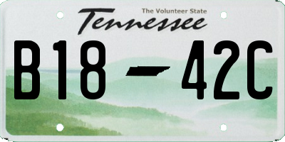 TN license plate B1842C