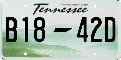 TN license plate B1842D