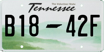 TN license plate B1842F