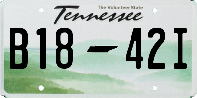 TN license plate B1842I