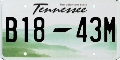 TN license plate B1843M