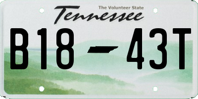 TN license plate B1843T