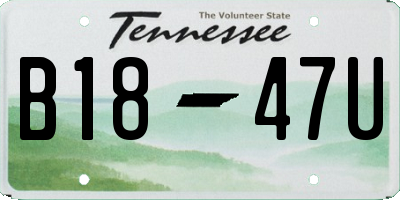 TN license plate B1847U