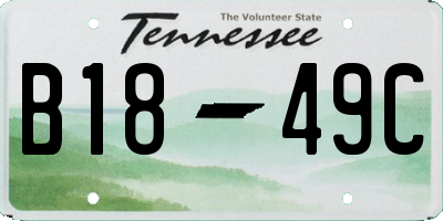 TN license plate B1849C
