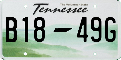 TN license plate B1849G