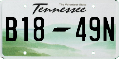 TN license plate B1849N