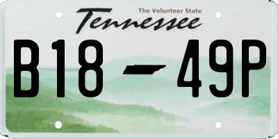 TN license plate B1849P