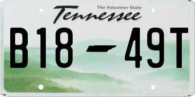 TN license plate B1849T