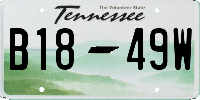 TN license plate B1849W