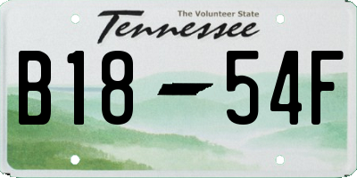 TN license plate B1854F
