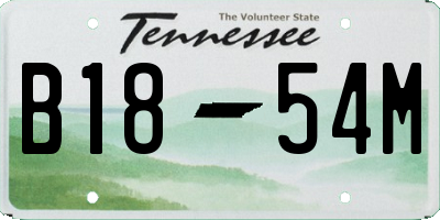 TN license plate B1854M