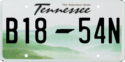 TN license plate B1854N