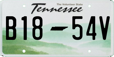 TN license plate B1854V