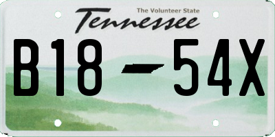 TN license plate B1854X