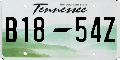 TN license plate B1854Z