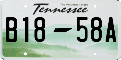 TN license plate B1858A