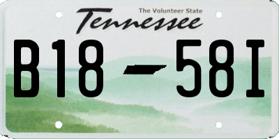 TN license plate B1858I