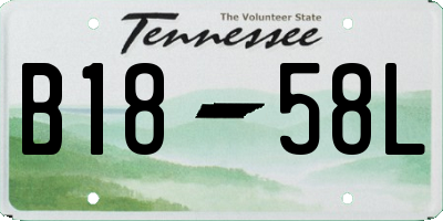 TN license plate B1858L