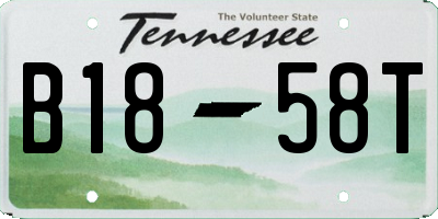 TN license plate B1858T