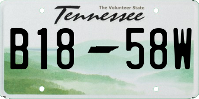 TN license plate B1858W