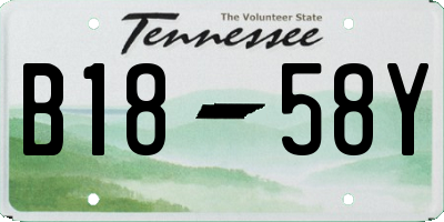 TN license plate B1858Y