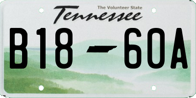 TN license plate B1860A